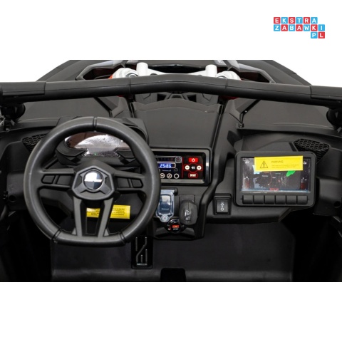 [CA001.STRONG] Buggy Maverick Turbo RR STRONG 2x320W 24V/20Ah ciche silniki pompowane koła ekoskóra - czarny