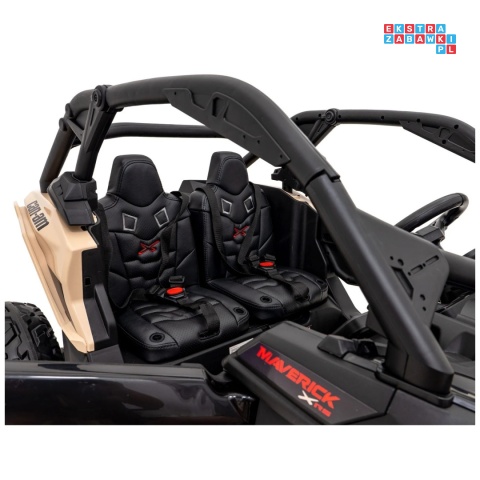 [CA001.STRONG] Buggy Maverick Turbo RR STRONG 2x320W 24V/20Ah ciche silniki pompowane koła ekoskóra - czarny