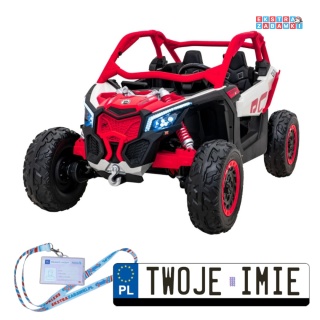 Maverick Turbo RR buggy na akumulator 4x4 - czerwony, 4x200W, koła EVA, ekoskóra, LED [CA001]