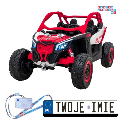 [DK-CA001] Buggy Maverick Turbo RR dwuosobowy 4x200W 24V/14Ah koła EVA, ekoskóra, LED - czerwony