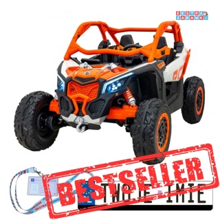 Maverick Turbo RR buggy na akumulator - pomarańczowy, 4x200W 24V/20Ah, EVA, ekoskóra, LED, pilot [CA001]