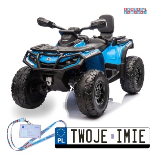 Niebieski Quad CAN-AM Outlander na akumulator - 4x200W 24V/10Ah, EVA, LED, ekoskóra, pokrowiec [DK-CA005]