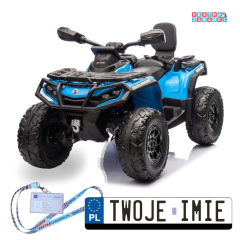 Niebieski Quad CAN-AM Outlander na akumulator - 4x200W 24V/10Ah, EVA, LED, ekoskóra, pokrowiec [DK-CA005]