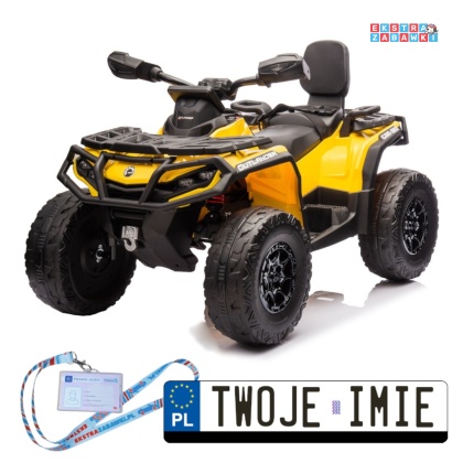 Żółty Quad CAN-AM Outlander na akumulator - 4x200W 24V/10Ah, EVA, LED, ekoskóra, pokrowiec [DK-CA005]
