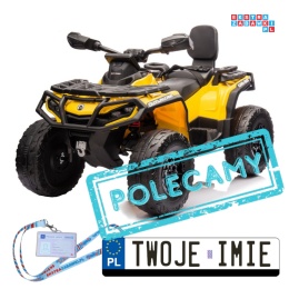 [DK-CA005] Quad CAN-AM Outlander 4x200W 24V/10Ah EVA LED ekoskóra pokrowiec - żółty [S]