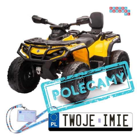 [DK-CA005] Quad CAN-AM Outlander 4x200W 24V/10Ah EVA LED ekoskóra pokrowiec - żółty [S]