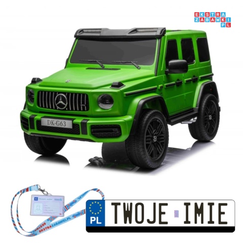 [DK-G63.MATT] Mercedes Benz G63 AMG XXL 4x200W 24V/14Ah lakierowany, koła EVA, LED, ekoskóra - zielony mat