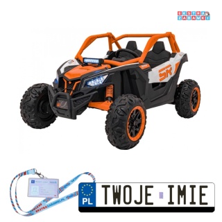 SR SUPER 66 buggy na akumulator dwuosobowy - pomarańczowy, 4x75W, 24V/7Ah, pilot, LED, MP3 [KKL-808]
