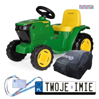 Mini traktorek John Deere Peg Perego na akumulator - mini ciągnik +1 z pokrowcem - rozmiar S
