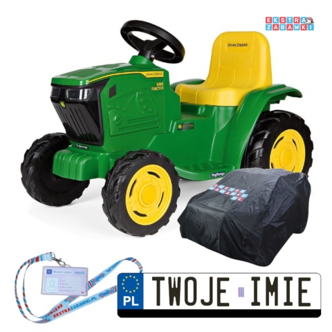 Mini traktorek John Deere Peg Perego na akumulator - mini ciągnik +1 z pokrowcem - rozmiar S