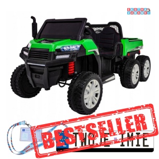 Zielony Farmer truck dwuosobowy na akumulator - 4x45W, 12V/14Ah, LED, Bluetooth, EVA, pilot [PA.A730-2.ZIE]