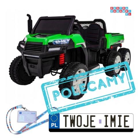 [PA.A730-2.ZIE] Farmer truck dwuosobowy na akumulator 4x35W 12V/14Ah - zielony