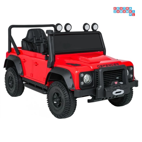 [QLS-8605] Land Rover Defender 110 SVX Concept na akumulator 2x100W 24V/7Ah EVA bluetooth ekoskóra - czerwony
