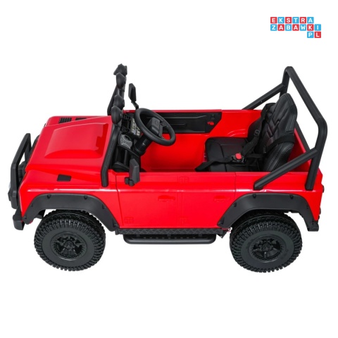 [QLS-8605] Land Rover Defender 110 SVX Concept na akumulator 2x100W 24V/7Ah EVA bluetooth ekoskóra - czerwony