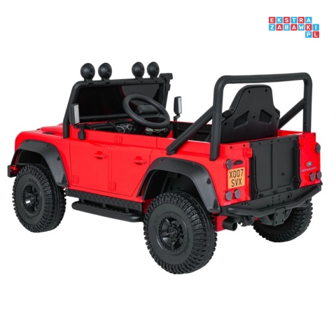 [QLS-8605] Land Rover Defender 110 SVX Concept na akumulator 2x100W 24V/7Ah EVA bluetooth ekoskóra - czerwony
