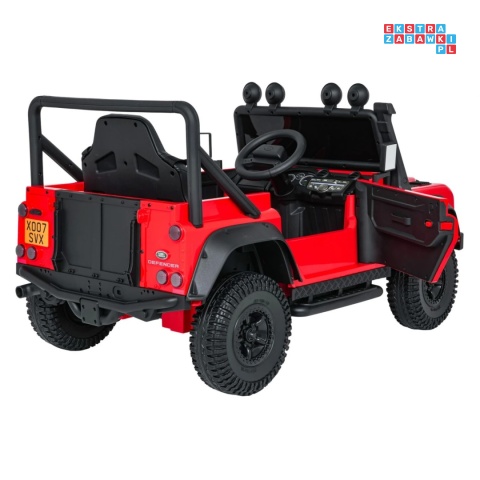 [QLS-8605] Land Rover Defender 110 SVX Concept na akumulator 2x100W 24V/7Ah EVA bluetooth ekoskóra - czerwony