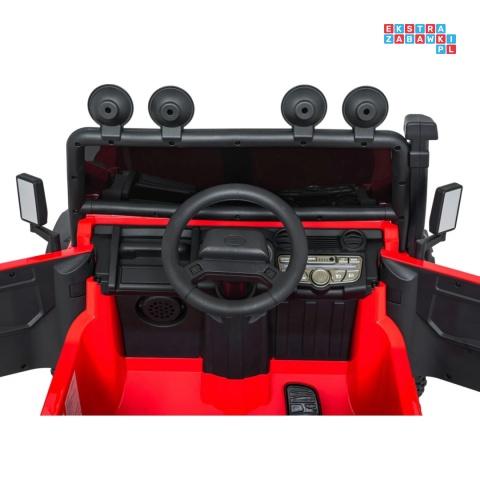 [QLS-8605] Land Rover Defender 110 SVX Concept na akumulator 2x100W 24V/7Ah EVA bluetooth ekoskóra - czerwony