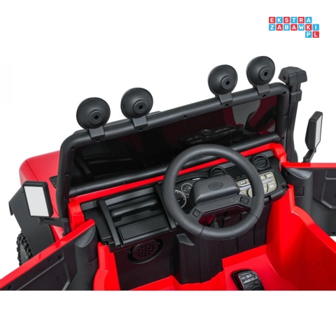[QLS-8605] Land Rover Defender 110 SVX Concept na akumulator 2x100W 24V/7Ah EVA bluetooth ekoskóra - czerwony