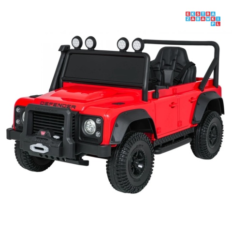 [QLS-8605] Land Rover Defender 110 SVX Concept na akumulator 2x100W 24V/7Ah EVA bluetooth ekoskóra - czerwony
