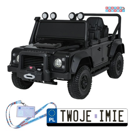 Land Rover Defender 110 SVX Concept na akumulator - czarny, 2x100W 24V/7Ah, EVA, bluetooth, ekoskóra [QLS-8605]