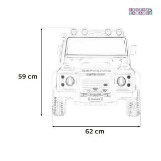 Zielony Land Rover Defender 110 SVX Concept na akumulator - 2x100W, 24V/7Ah, EVA, bluetooth, ekoskóra - [QLS-8605]