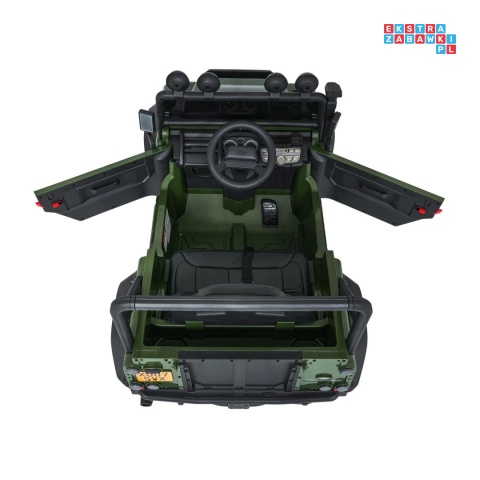 [QLS-8605] Land Rover Defender 110 SVX Concept na akumulator 2x100W 24V/7Ah EVA bluetooth ekoskóra - zielony