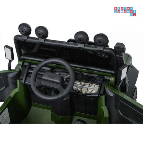 [QLS-8605] Land Rover Defender 110 SVX Concept na akumulator 2x100W 24V/7Ah EVA bluetooth ekoskóra - zielony