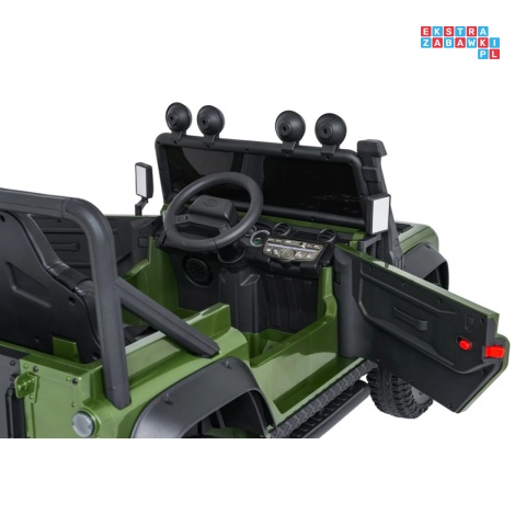 [QLS-8605] Land Rover Defender 110 SVX Concept na akumulator 2x100W 24V/7Ah EVA bluetooth ekoskóra - zielony