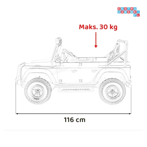 [QLS-8605] Land Rover Defender 110 SVX Concept na akumulator 2x100W 24V/7Ah EVA bluetooth ekoskóra - różowy