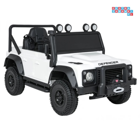 [QLS-8605] Land Rover Defender 110 SVX Concept na akumulator 2x100W 24V/7Ah EVA bluetooth ekoskóra - biały
