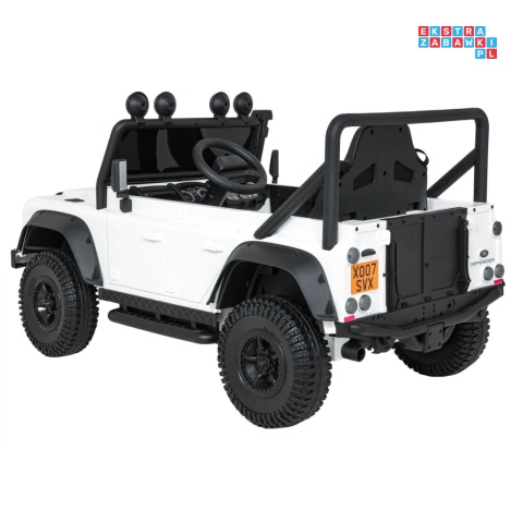 [QLS-8605] Land Rover Defender 110 SVX Concept na akumulator 2x100W 24V/7Ah EVA bluetooth ekoskóra - biały