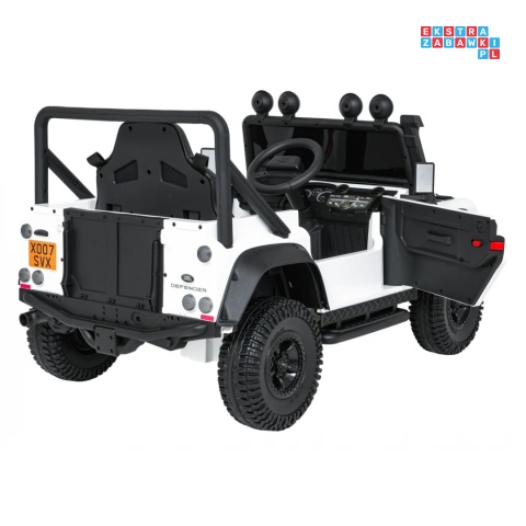 [QLS-8605] Land Rover Defender 110 SVX Concept na akumulator 2x100W 24V/7Ah EVA bluetooth ekoskóra - biały