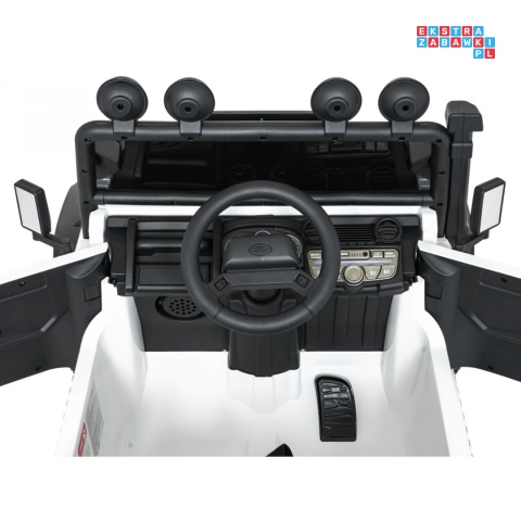 [QLS-8605] Land Rover Defender 110 SVX Concept na akumulator 2x100W 24V/7Ah EVA bluetooth ekoskóra - biały