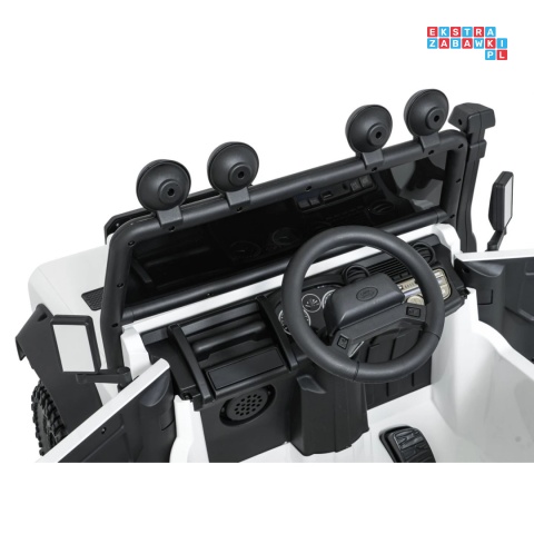 [QLS-8605] Land Rover Defender 110 SVX Concept na akumulator 2x100W 24V/7Ah EVA bluetooth ekoskóra - biały