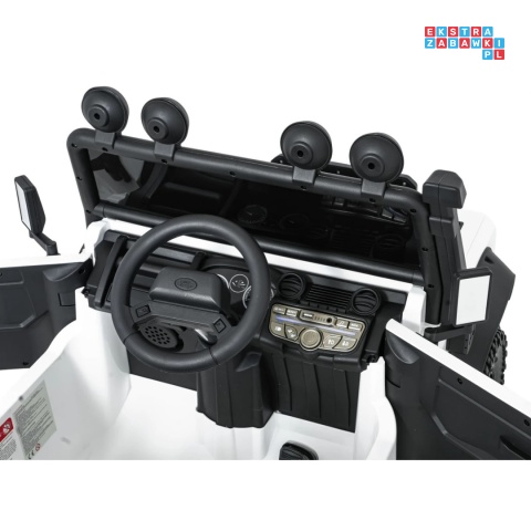 [QLS-8605] Land Rover Defender 110 SVX Concept na akumulator 2x100W 24V/7Ah EVA bluetooth ekoskóra - biały