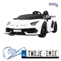 [SX2028] Lamborghini SVJ DRIFT 24V/7Ah z funkcją drift LED, koła EVA, pilot - biały