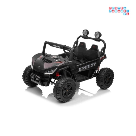 [SX3558] Buggy SPEEDY na akumulator 4x200W 24V/10Ah ekoskóra LED EVA - czarny