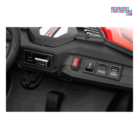 [SX3558] Buggy SPEEDY na akumulator 4x200W 24V/10Ah ekoskóra LED EVA - czerwony
