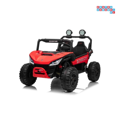 [SX3558] Buggy SPEEDY na akumulator 4x200W 24V/10Ah ekoskóra LED EVA - czerwony