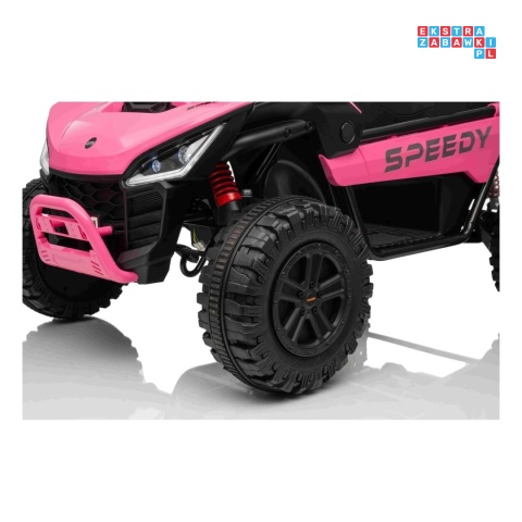 [SX3558] Buggy SPEEDY na akumulator 4x200W 24V/10Ah ekoskóra LED EVA - różowy