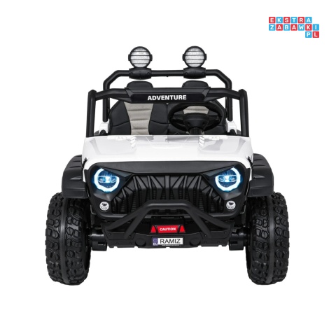 [SX3568] Pojazd terenowy PASSION na akumulator 4x200W 24V/10Ah pilot EVA LED ekoskóra - biały