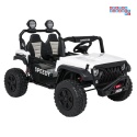 [SX3568] Pojazd terenowy PASSION na akumulator 4x200W 24V/10Ah pilot EVA LED ekoskóra - biały