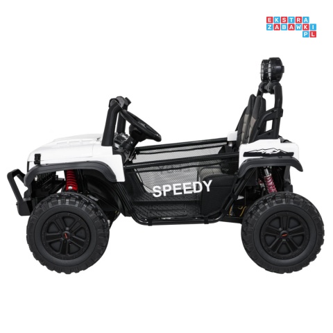 [SX3568] Pojazd terenowy PASSION na akumulator 4x200W 24V/10Ah pilot EVA LED ekoskóra - biały