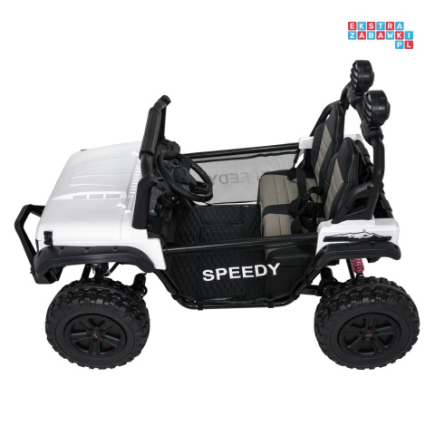[SX3568] Pojazd terenowy PASSION na akumulator 4x200W 24V/10Ah pilot EVA LED ekoskóra - biały