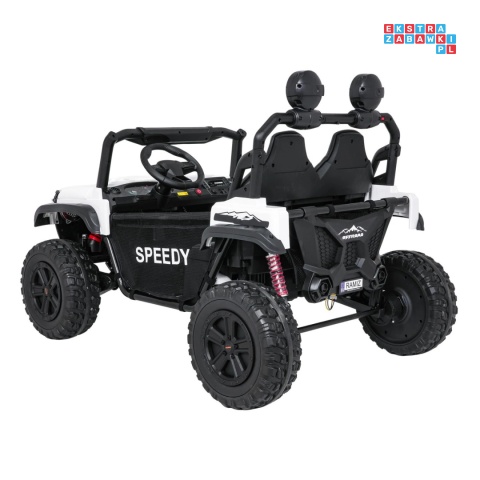 [SX3568] Pojazd terenowy PASSION na akumulator 4x200W 24V/10Ah pilot EVA LED ekoskóra - biały