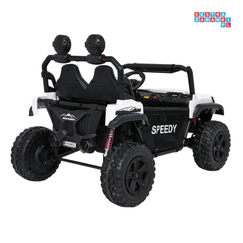 [SX3568] Pojazd terenowy PASSION na akumulator 4x200W 24V/10Ah pilot EVA LED ekoskóra - biały