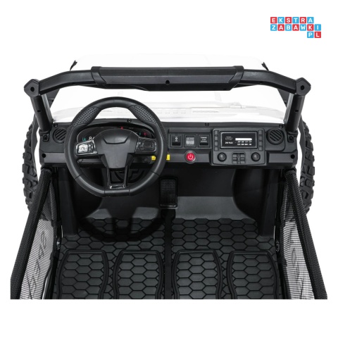 [SX3568] Pojazd terenowy PASSION na akumulator 4x200W 24V/10Ah pilot EVA LED ekoskóra - biały