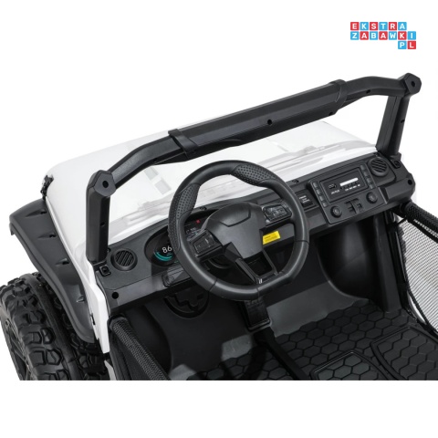 [SX3568] Pojazd terenowy PASSION na akumulator 4x200W 24V/10Ah pilot EVA LED ekoskóra - biały