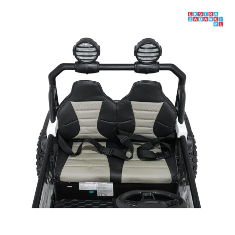 [SX3568] Pojazd terenowy PASSION na akumulator 4x200W 24V/10Ah pilot EVA LED ekoskóra - biały