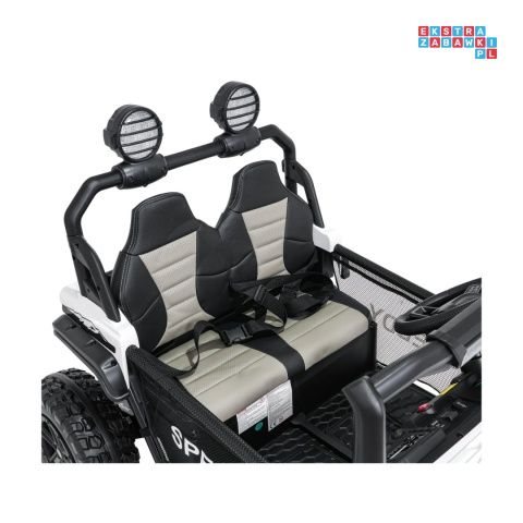 [SX3568] Pojazd terenowy PASSION na akumulator 4x200W 24V/10Ah pilot EVA LED ekoskóra - biały